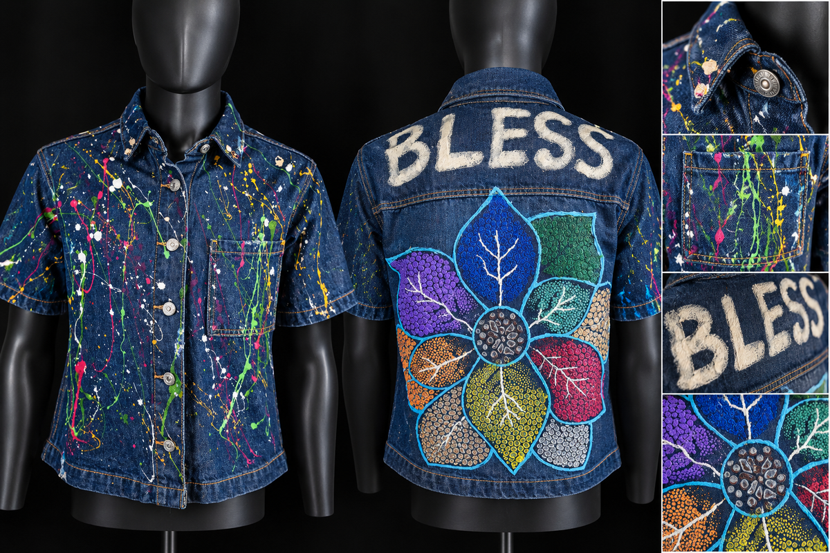 BLESSED 1 OF 1 Denim Statement Shirt