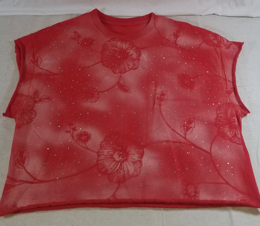 "CRIMSON BLOOM" CRYSTAL TEE (1 OF 1)