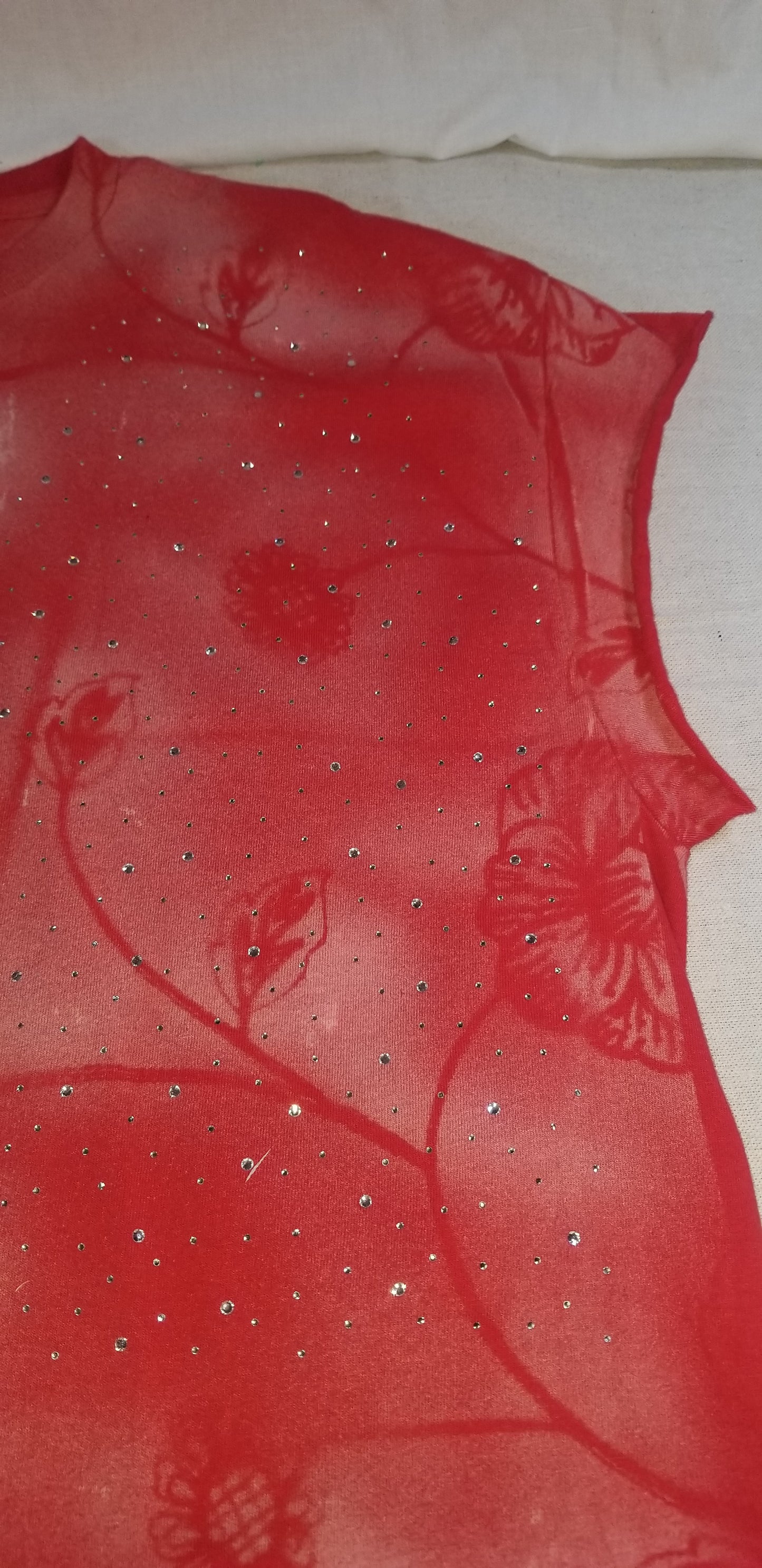 "CRIMSON BLOOM" CRYSTAL TEE (1 OF 1)