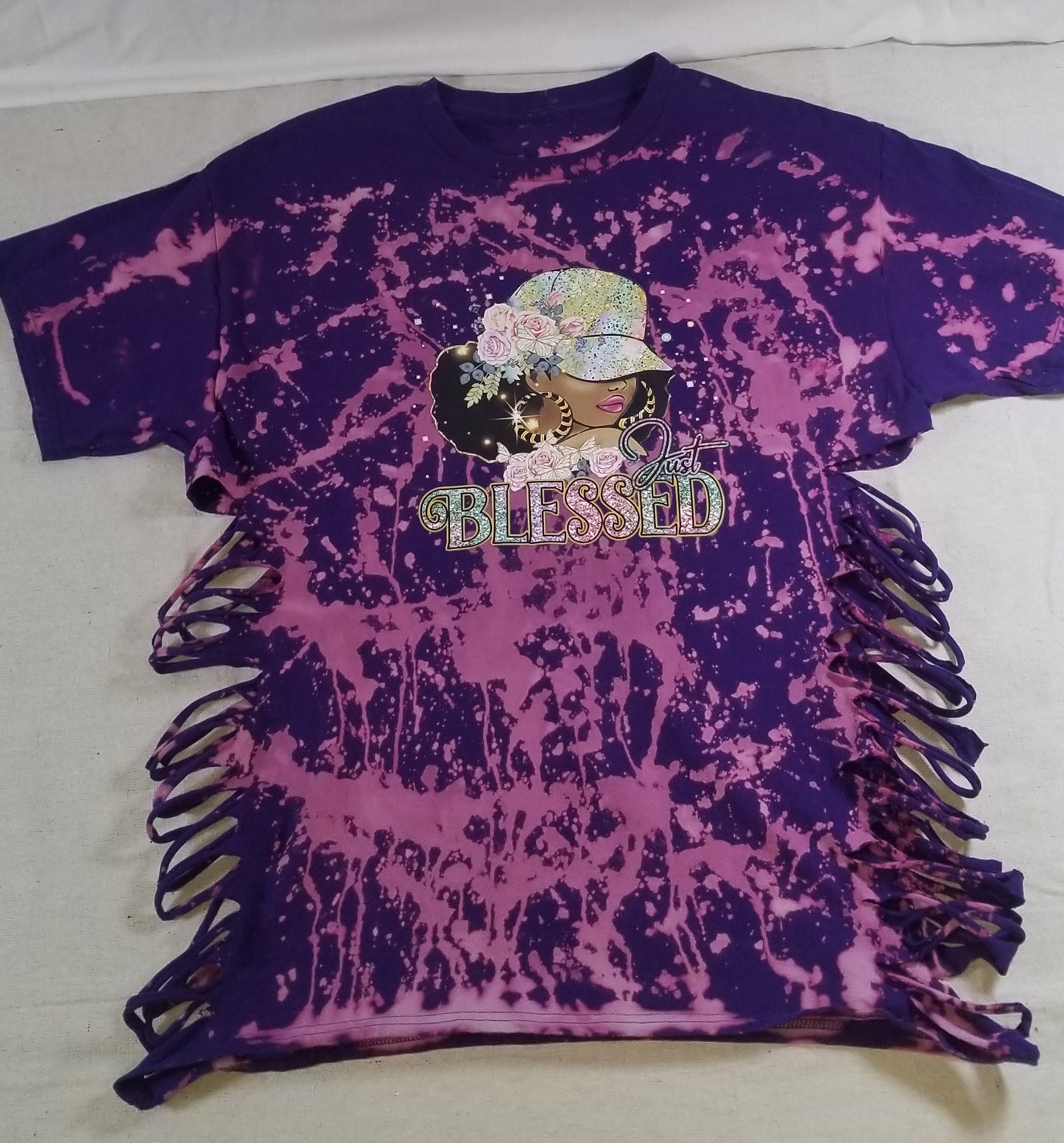 "PURPLE BLESSING " FRINGE TEE (1 OF 1)