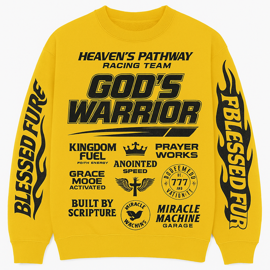 GOD'S WARRIOR Racing Crewneck -Yellow/Black
