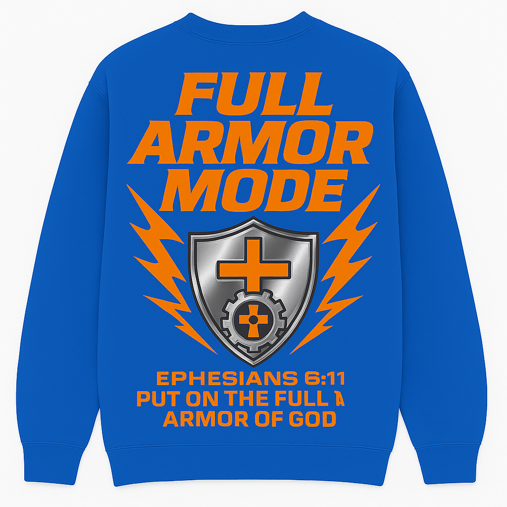 GOD'S WARRIOR-Heavens's Pathway Racing Crewneck (Royal/Blue/,Orange)